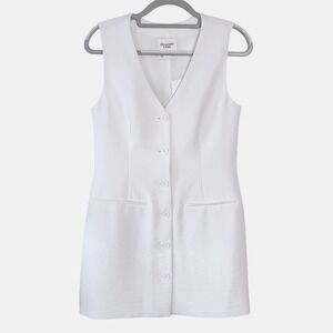 NEW Abercrombie & Fitch Mara Vest Mini Dress Womens Medium Petite White